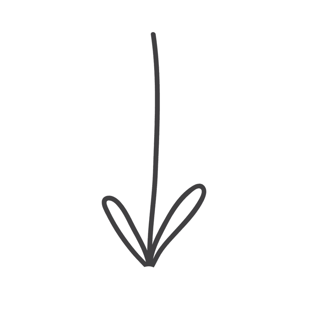 hand drawn aesthetic arrow pointing down