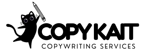 A black graphic design featuring a simple outline of a cat's head with bright, glowing eyes on the left, accompanied by text in a sleek font. The minimalist style emphasizes the cat and text elements on a dark background.